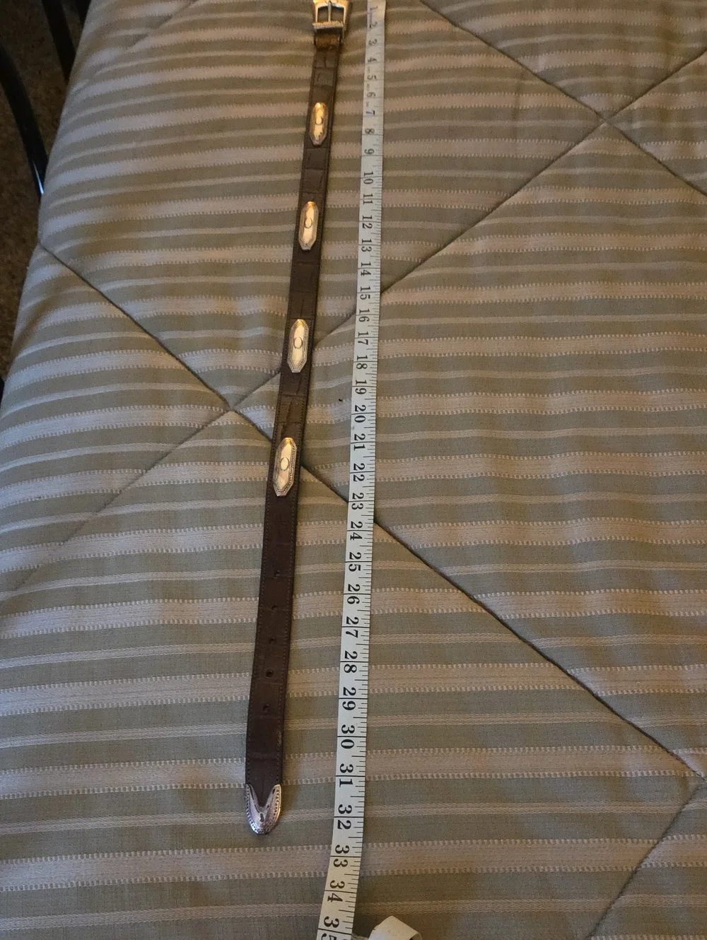 Brighton Brown Leather Belt with Silver Accents